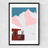 Chalet Print Narrow Black Frame