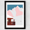 Chalet Print Wide Black Frame