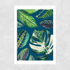 Navy Mixed Houseplant Unframed Print