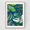 Navy Mixed Houseplant Narrow Oak Frame