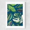 Navy Mixed Houseplant Medium White Frame