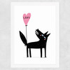 Wolf Balloon Love Wide White Frame