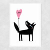 Wolf Balloon Love Narrow White Frame