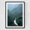 The River Through The Forest Narrow Black Frame