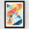 Ski The Lines Wide Black Frame