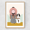 Girl With A Dog Narrow Oak Frame