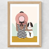 Girl With A Dog Wide Oak Frame