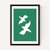Love Birds In Green