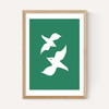 Love Birds In Green
