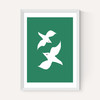 Love Birds In Green