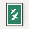 Love Birds In Green