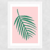 Polka Dot Leaf In Pink Wide White Frame