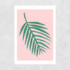 Polka Dot Leaf In Pink Unframed Print
