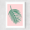 Polka Dot Leaf In Pink Medium White Frame