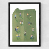 Minimal Collage Green Park With People Medium Black Frame