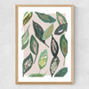 Muted Collage Foliage Leaves Medium Oak Frame