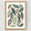 Muted Collage Foliage Leaves Wide Oak Frame