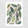 Muted Collage Foliage Leaves Narrow White Frame
