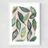 Muted Collage Foliage Leaves Medium White Frame