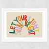 Shine Bright Rainbow Wide White Frame