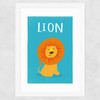 Lion by Rocket Jack Wide White Frame