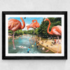 Flamingo Shore Wide Black Frame