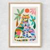 Tigers by Rachel Lee Medium Oak Frame
