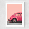 Pink Bug Medium White Frame