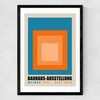 Blue And Orange Bauhaus Ausstellung Medium Black Frame