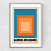 Blue And Orange Bauhaus Ausstellung Narrow Oak Frame