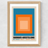 Blue And Orange Bauhaus Ausstellung Wide Oak Frame
