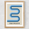 Blue Stripes Bauhaus Wide Oak Frame