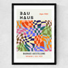 Checkered Bauhaus Medium Black Frame