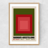 Green And Red Bauhaus Narrow Oak Frame