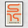 Orange Stripes Bauhaus Narrow Black Frame