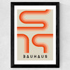 Orange Stripes Bauhaus Wide Black Frame