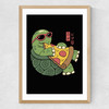 Pizza Turtle Prints Medium Oak Frame