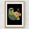 Pizza Turtle Prints Wide Oak Frame