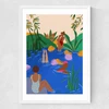 Swimming Wild Medium White Frame