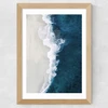 Ocean Aerial Wide Oak Frame