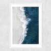 Ocean Aerial Narrow White Frame