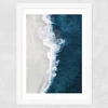 Ocean Aerial Wide White Frame