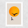 Birds In The Sky Narrow White Frame