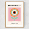 Columbia Road Flower Market by Luxe Poster Co Medium Oak Frame