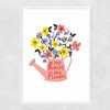 No Rain No Flowers Narrow White Frame