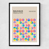 Pastel Circles Bauhaus Narrow Black Frame