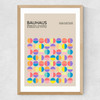 Pastel Circles Bauhaus Medium Oak Frame