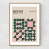 Pink & Green Bauhaus Narrow Oak Frame
