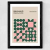 Pink & Green Bauhaus Wide Black Frame