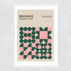 Pink & Green Bauhaus Narrow White Frame